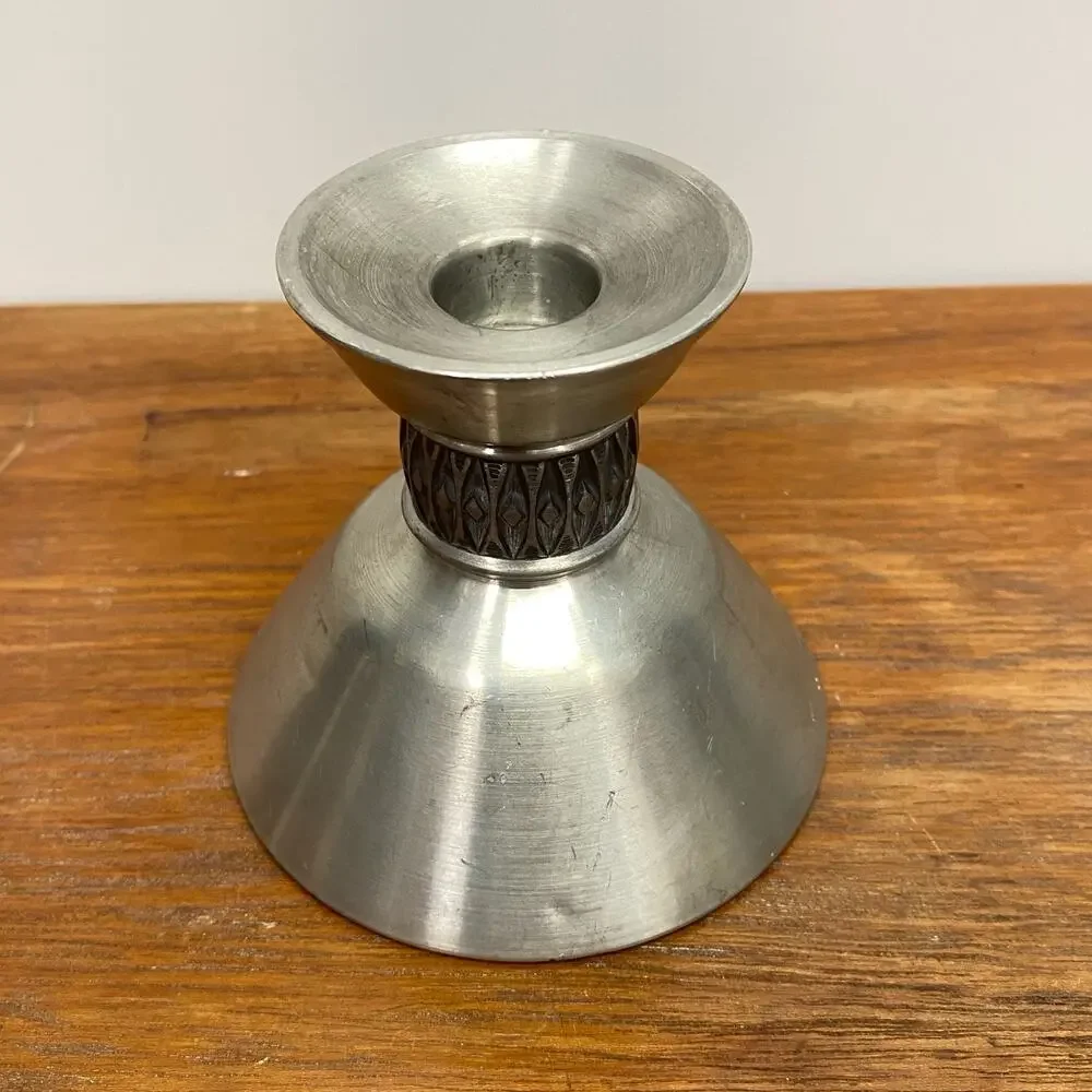 MASTAD Pewter‎ 101 set of 2 Taper Candle Stick Holders Candlesticks made Norway